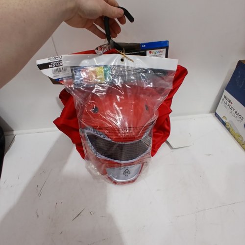 2PC ADULT DISGUISE POWER RANGER COSTUME - SMALL - RED image 3