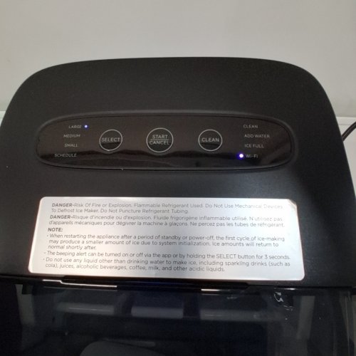 GOVEELIFE SMART COUNTERTOP ICE MAKER MACHINE WITH WI-FI VOICE CONTROLS - MAKES 26LBS IN 24HRS - COMPATIBLE WITH ALEXA AND GOOGLE ASSISTANT - BLACK (MODEL: H717D) image 2