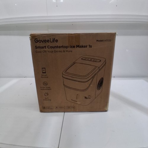 GOVEELIFE SMART COUNTERTOP ICE MAKER MACHINE WITH WI-FI VOICE CONTROLS - MAKES 26LBS IN 24HRS - COMPATIBLE WITH ALEXA AND GOOGLE ASSISTANT - BLACK (MODEL: H717D) image 6