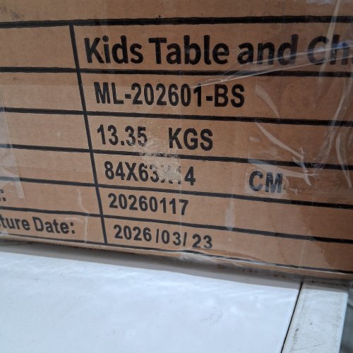 3PC KIDS HEIGHT ADJUSTABLE TABLE AND CHAIRS SET - GREY/WHITE (MODEL: ML-202601-BS) image 10