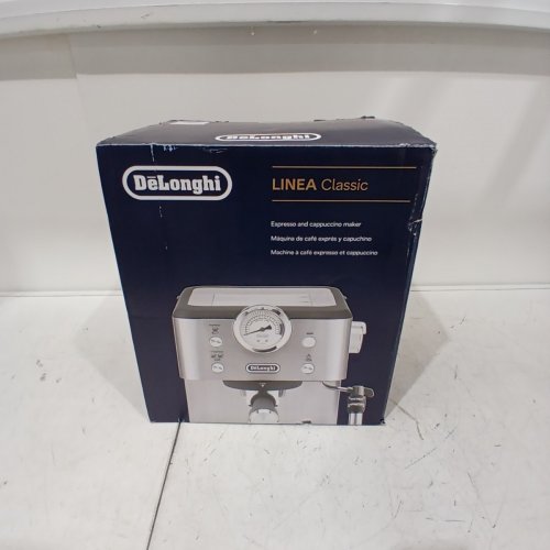 DELONGHI LINEA CLASSIC ESPRESSO MACHINE WITH MILK FROTHER - SILVER (MODEL: ‎EM450M) image 3