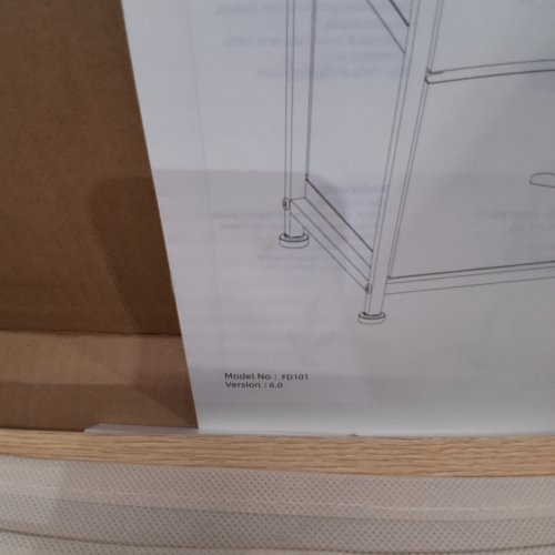 SOMDOT BEDSIDE TABLE WITH 2 FABRIC DRAWERS - GREY\WOOD image 2