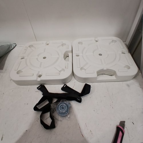 2PC HEAVY DUTY PLASTIC POOL LADDER WEIGHTS - WHITE image 2