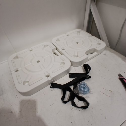 2PC HEAVY DUTY PLASTIC POOL LADDER WEIGHTS - WHITE image 3