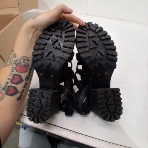 WOMEN'S DIRTY LAUNDRY FUN STUFFED HEELED SANDALS - SIZE 10M - BLACK image 3