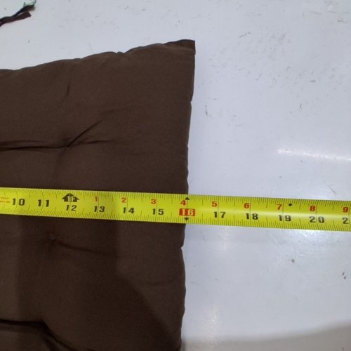 2PC TWILL SQUARE CHAIR CUSHION - 16" X 19" / 16" X 16" - BROWN image 5
