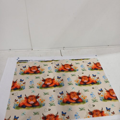 SPOONFLOWER ULTRA SOFT PRINTED MULTIPURPOSE FABRIC - 23" X 31" - MULTICOLOUR MINKY HIGHLAND COWS image 3