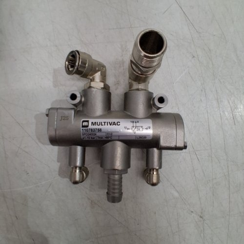 2PC MULTIVAC PNEUMATIC CONTROL VALVE BLOCK ASSEMBLY & RUBBER HOSE REPLACEMENT KIT - G1/2" - 1–10 BAR - 80°C MAX - BLUE/SILVER (MODEL: 110783758) image 2