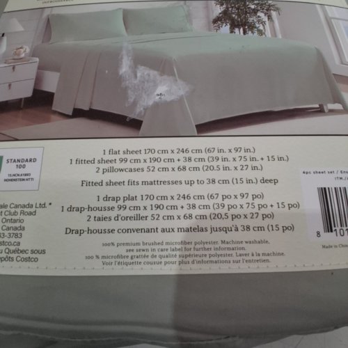 4PC JENNIFER ADAMS HOME THE ETERNAL COLLECTION SHEET SET - TWIN - GREY (MODEL: 1322769) image 3