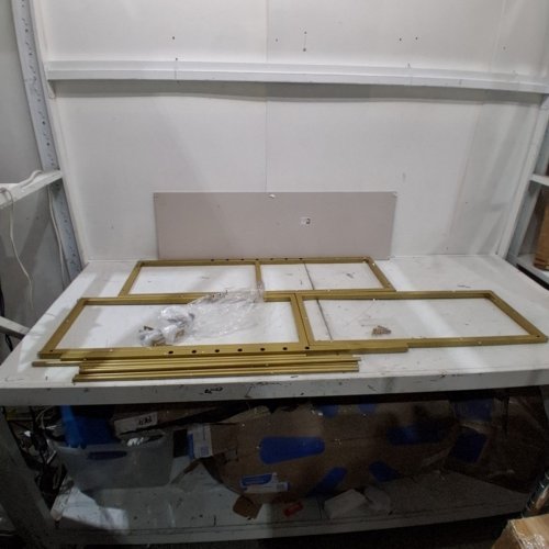 FATIVO MARBLE TOP CONSOLE TABLE - 39" X 12" X 31" - WHITE TOP & GOLD FRAME - (MODEL: JJ-XZ191 WT-V1) image 2