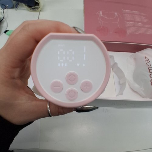 MOMCOZY DOUBLE WEARABLE HANDS FREE BREAST PUMPS - WHITE/PINK (MODEL: S12 PRO-V) image 2