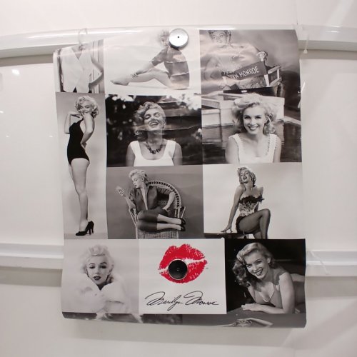 BUYARTFORLESS MARILYN MONROE RED LIPS ICON ART POSTER - 36" X 24" - BLACK/WHITE image 2
