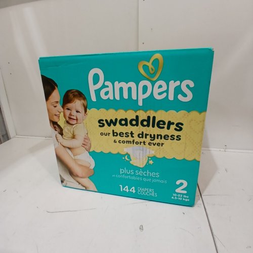 144PK PAMPERS SWADDLERS DISPOSABLE BABY DIAPERS - SIZE 2 (10-22LBS) image 2