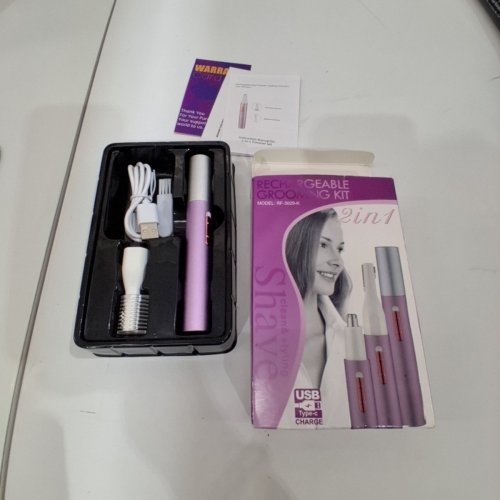 4PC WOMEN'S NOSE HAIR/ EYEBROW TRIMMER - PURPLE/SILVER (MODEL: RF-3029-K) image 4