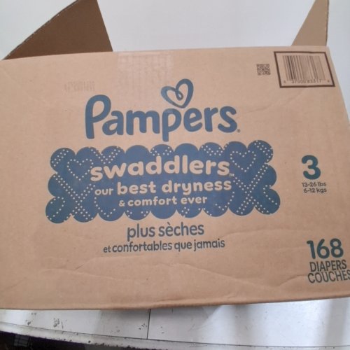 166PK PAMPERS SWADDLERS DISPOSABLE DIAPERS - SIZE 3 (13-26 LBS) image 2