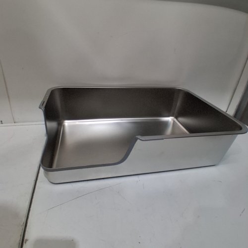 STAINLESS STEEL HIGH SIDED LOW ENTRY LITTER BOX - 22" X 15" - SILVER image 2
