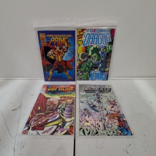 4 ASSTD IMAGE AND MALIBU COMIC BOOKS - WILDCATS #2, SAVAGEDRAGON #3, SUPREME #2, ULTRAVERSE PRIME #1 - VARIOUS AUTHORS image 2