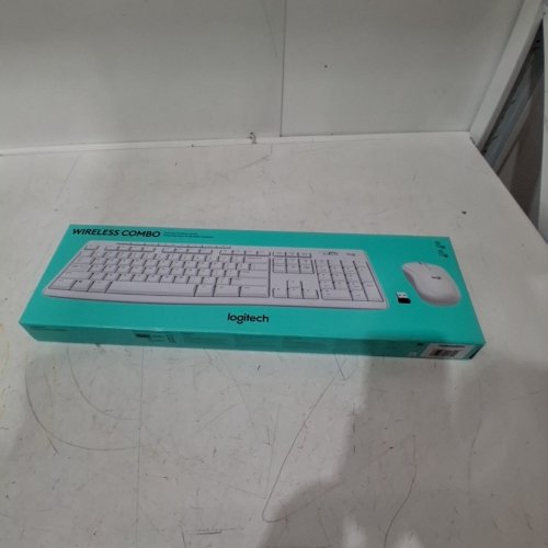 2PC LOGITECH FULL-SIZE WIRELESS COMBO - ADJUSTABLE HEIGHT KEYBOARD WITH WIRELESS MOUSE - OFF WHITE - (MODEL: 920-013290) image 2