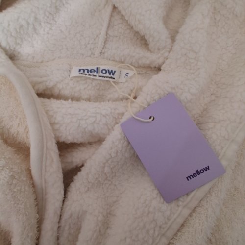 WOMENS MELLOW SOFT HOODED ROBE - SMALL - YELLOW image 3