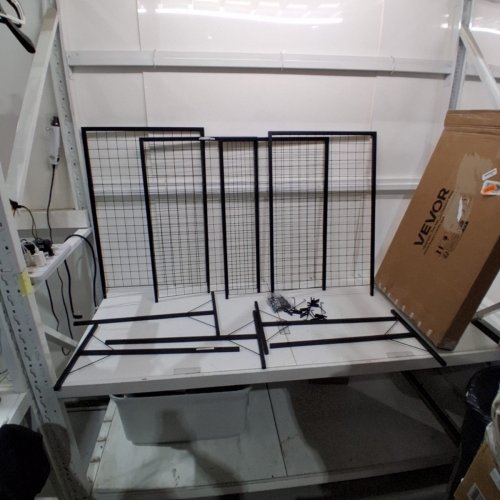 DOUBLE SIDED GRID WALL PANEL WITH T-BASE - 2FT X 5.6FT - BLACK (MODEL: YD0024) image 2