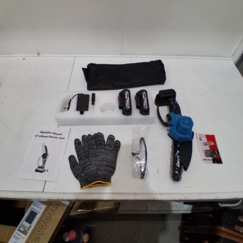 6" LITHIUM ELECTRIC MINI CHAINSAW KIT - 20V- BLUE image 3