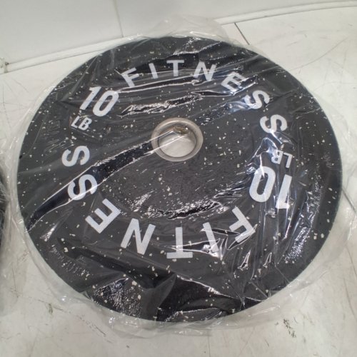2PK HI-TEMP EXERCISE BUMPER PLATES -10LB - SPECLED WHITE image 3