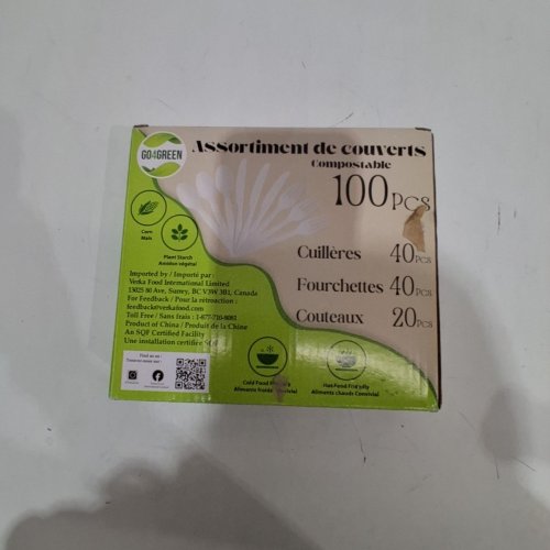 100PC GO4GREEN ASSORTED COMPOSTABLE CUTLERY - WHITE image 3