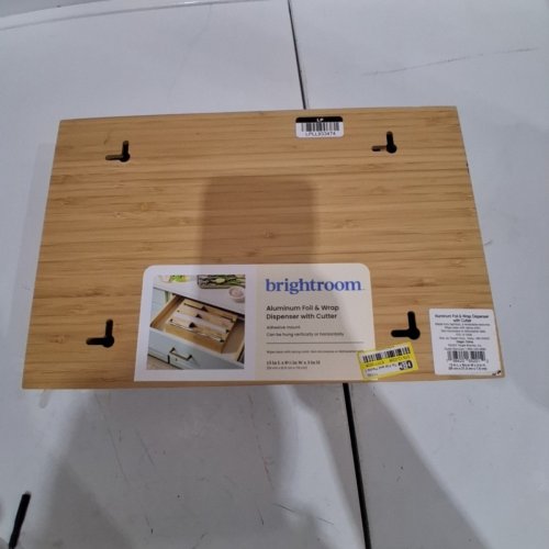 BRIGHTROOM TIN FOIL AND PLASTIC WRAP DISPENSER AND CUTTER - 13" X 8.5" - WOOD image 3