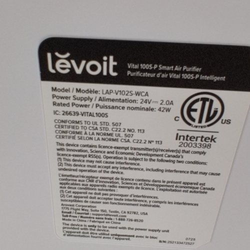 LEVOIT AIR PURIFIER - WHITE (MODEL: HEAPAPLVSCA0128Y) image 4