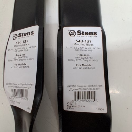 2PK STENS MULCHING BLADE - 21" - FITS VARIOUS MODELS - BLACK (MODEL: 335-214) image 2