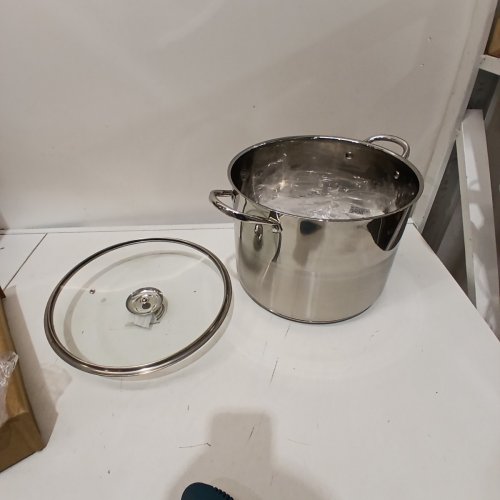 STAINLESS STEEL STOCK POT COMPATIBLE WITH GAS AND INDUCTION COOKTOPS - 16 QT - SILVER (MODEL: HZ-V20T) image 2