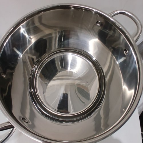 STAINLESS STEEL STOCK POT COMPATIBLE WITH GAS AND INDUCTION COOKTOPS - 16 QT - SILVER (MODEL: HZ-V20T) image 3