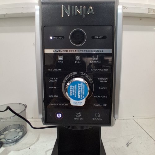 NINJA CREAMI XL DELUXE ICE CREAM AND FROZEN TREAT MAKER WITH 2 PINTS/LIDS - 24OZ CONTAINERS - BLACK/GREY (MODEL: CN551CCO) image 2