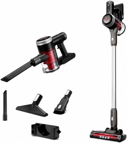 HOOVER CORDLESS HANDHELD STICK VACUUM CLEANER WITH CREVICE TOOL & MORE - 20V - BLACK/RED (MODEL: BH60000CA) image 2