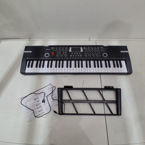 BEGINNERS 61-KEY ELECTRONIC KEYBOARD PIANO WITH MUSIC STAND - BLACK/WHITE (MODEL: BD-612) image 3