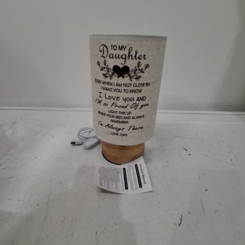 WSYEAR TABLE LAMP BEST FATHER DAUGHTER BIRTHDAY GIFTS - 11" - WOOD image 3
