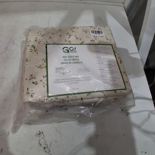 3PC GO! GREEN FLORAL BED SHEET SET - TWIN XL - BEIGE/WITH FLOWERS image 2