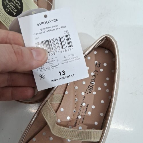 GIRLS' GEORGE SLIP-ON DRESS SHOES WITH MEMORY FOAM - 13 - ROSE GOLD METALLIC (STYLE: 61POLLYY26) image 4