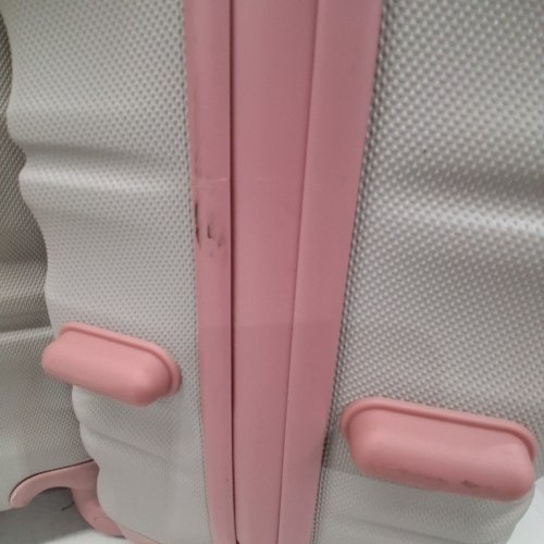 6PC LONG VACATION LUGGAGE SET WITH 4 HARDSHELL SUITCASES WITH TSA APPROVED LOCKS, DUFFLE BAG AND TOILETRY BAG - 16" 20" 24" 28" SUITCASES AND 1TRAVEL DUFFLE AND 1 TOILETRY BAG - PINK/GREY (MODEL: LUGGAGELV402) image 5