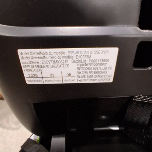 BRITAX POPLAR CLICK TIGHT CONVERTIBLE REAR &FRONT FACING CAR SEAT - 40LB REAR FACING MAX LOAD / 65LB FRONT FACING MAX LOAD - STONE ONYX/BLACK (MODEL: E1C973M) image 7