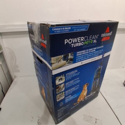 BISSELL POWERCLEAN TURBO PET XL UPRIGHT CARPET CLEANER - BLACK/BLUE (MODEL: 3738C) image 7
