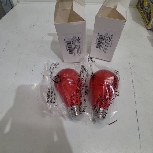 2 LAMPTOBE LED SLEEP LIGHT BULBS - A19 - E26 - 9W - RED image 2