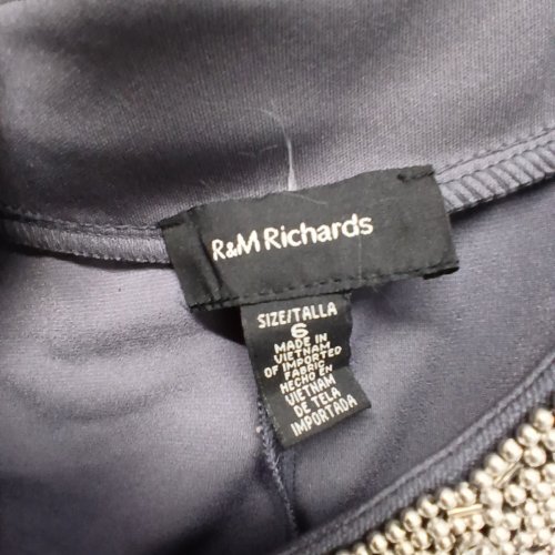 2PC R&M RICHARDS SHORT MOTHER OF THE BRIDE OVER LONG SLEEVE SHIRT AND DRESS - SIZE 6 - CHARCOAL GREY (STYLE: 8442W) image 3