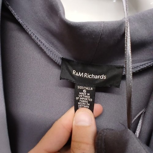 2PC R&M RICHARDS SHORT MOTHER OF THE BRIDE OVER LONG SLEEVE SHIRT AND DRESS - SIZE 6 - CHARCOAL GREY (STYLE: 8442W) image 4