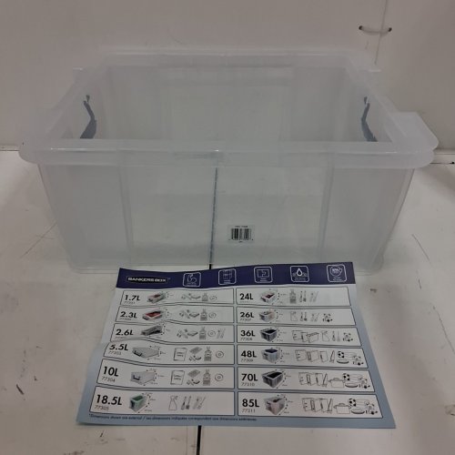 BANKERS BOX STACKABLE PLASTIC STORAGE BOX 24L - CLEAR image 2