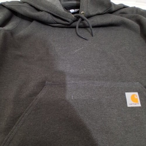 MEN'S CARHARTT LOOSE FIT MIDWEIGHT LOGO SLEEVE GRAPHIC HOODIE - LARGE - GREY (STYLE: TS0288-M) image 2