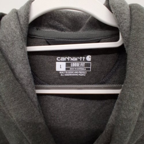 MEN'S CARHARTT LOOSE FIT MIDWEIGHT LOGO SLEEVE GRAPHIC HOODIE - LARGE - GREY (STYLE: TS0288-M) image 4