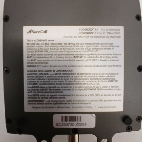 SURECALL AUTOMOTIVE CELLULAR SIGNAL BOOSTER (MODEL: FUSION2GO 3.0) image 2