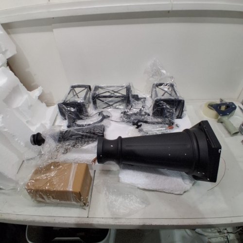 MODERN OUTDOOR STREET LIGHT DUSK TO DAWN 3-HEAD POST LIGHTS - 82.7" - BLACK image 2