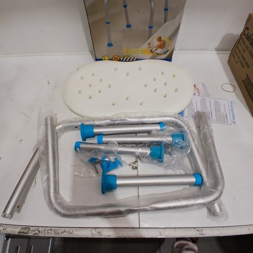 AQUASENSE ADJUSTABLE BATH AND SHOWER CHAIR WITH NON-SLIP COMFORT SEAT - 20" X 12" - WHITE (MODEL: 770-535) image 2